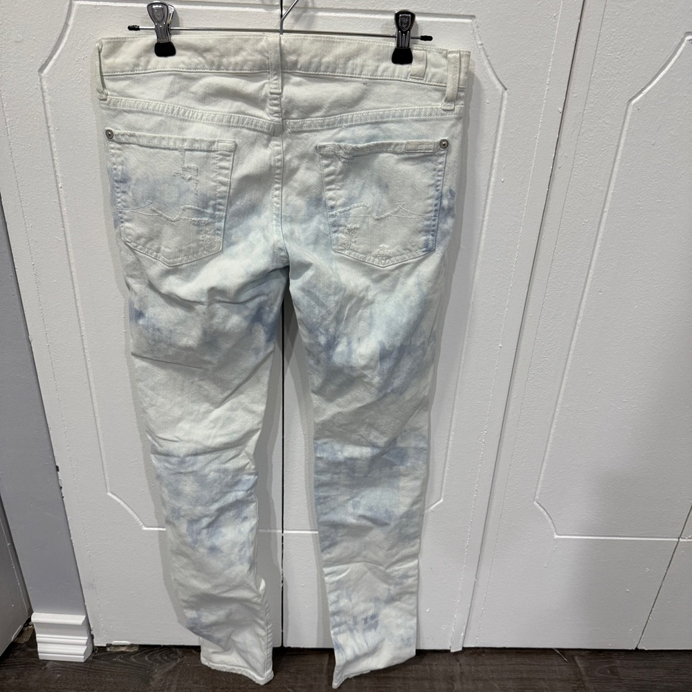 7 For All Mankind Tie Dye Distressed Roxanne  Skinny Jeans - Picture 2 of 12